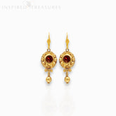 Lombardy (Red Siam Stone) - Earrings